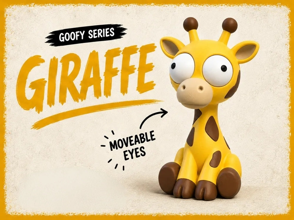 GIRAFFE Movable Eyes 3D Printed